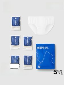 HLA | กางเกงชั้นในผ้าฝ้ายแบบใช้แล้วทิ้งสำหรับผู้หญิง กางเกงสามเหลี่ยมระบายอากาศได้ดี ดูดซับเหงื่อ ใส่สบาย กางเกงชั้นในผู้หญิง HLA