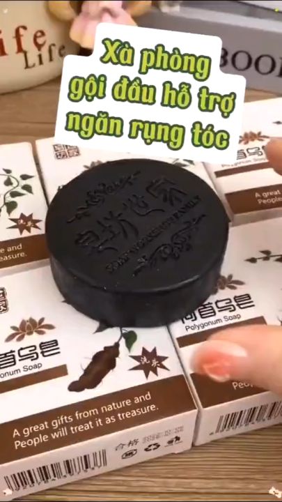 Xà Phòng Gội Đầu Hà Thủ Ô Nhân Sâm Polygonum Soap 100g Cho Tóc Đen Mượt Chắc Khỏe