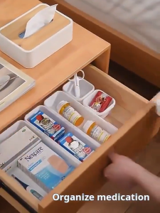 8pcs Drawer Organizer Tray Set Multi-purpose Storage Box Cutlery Cosmetics Stationery Desk Organizer