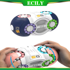 Ecily tám Mặt xoay ngón tay ma thuật đậu Spin Gyro Antistress ngón tay Cube hạt giải nén Trò chơi câu đố cho trẻ em Quà tặng