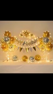 Set Bóng Trang Trí Sinh Nhật Thôi Nôi Cho Bé Set Sinh Nhật 1 Tuổi Đầy Đủ Phụ Kiện Như Mẫu (Tặng Bơm & Keo)