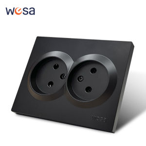 Black 250V Plugs Socket Electrical Outlets Power Sockets Not Ground Classic Wall Embedded Paint Plastic EU Standard AC Socket AC