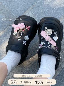 Sweet Peach Planet Y2g Platform Coros Shoes Womens Outwear Summer New Arrival Black Hidden Elevator Sandals Non Slip Slippers