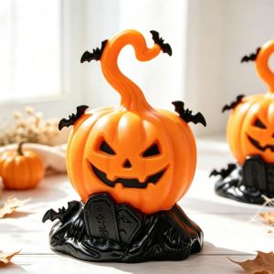 5Pcs Halloween Compact Halloween LED Table Lamp Button Battery Operated Orange Glow for Mantle Shelf Patio Spooky Decor Supply