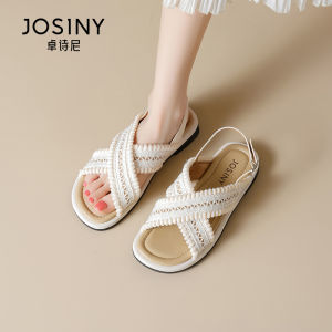 Retro Style Beach Sandals Womens Summer Outdoor Wear Josiny Bohemian Flat Roman Shoes Low Heel Comfortable Breathable Footwear