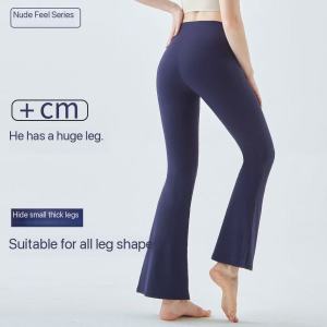 Womens Solid Color High-Waisted Butt-Lifting Yoga Pants Flared Pants Running Sports Fitness Pants Pilates Dance Sportswear