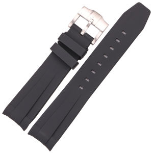 20mm Curved End Rubber Watch Strap For Rolex Submariner Watchband Soft Silicone Black Green Blue Diving Bracelet Wrist Band