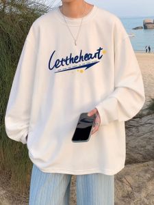 Loose Fit Long Sleeve Cotton T-Shirt for Men Heavy Duty 300 Pounds Casual Comfortable Bottom Shirt American Style New Version