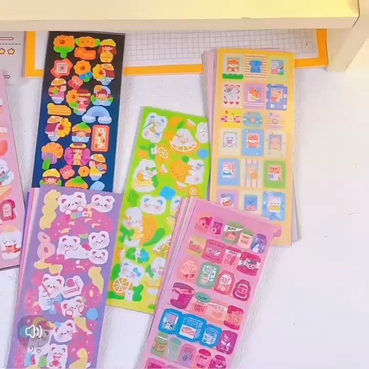 20 แผ่น Laser sticker สติกเกอร์เลเซอร์ ลายการ์ตูน น่ารัก สําหรับเด็ก DIY เครื่องเขียนตกแต่ง สําหรับติดตกแต่งสมุดภาพ หมวกกันน็อค จักรยาน Guka