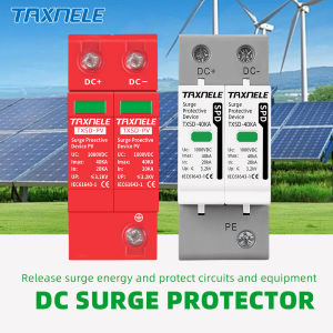 TAXNELE DC SPD Surge Protector 500V 600V 800V 1000V 2P 40KA 60KA Voltage Protector Solar PV Lightning Arrester