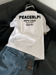 เสื้อยืดคอกลมแขนสั้นผ้าฝ้ายสำหรับผู้ชายในช่วงฤดูร้อน ทรงหลวมๆ สไตล์ฮิปฮอป สวมใส่สบาย ระบายอากาศได้ดี ป้องกันแบคทีเรีย