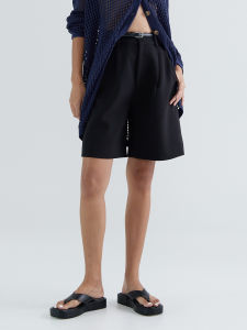 High Waist Wide Leg Pants Womens Casual Black Pearl A-Line Suit Shorts Otherstore Comfortable Loose Fit High Waist Pants