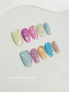 Handmade Nail Art Durable Wearable Nail Tips Elegant Short Nails Macaron Colors Trendy Design Perfect for Spring Summer