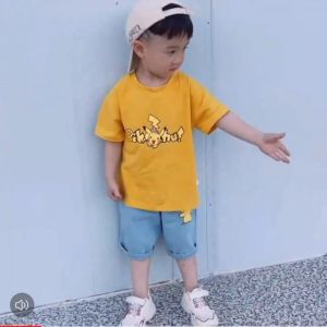 Angugu Childrens Fashion 2PCS(Tops+Shorts)High Quality Korean Denim Shorts for kids boys casual clothes 1 to 2 to 3 to 4 to 5 to 6 to 7 to 8 to 9 to 10 to 11 to 12 year old sando blouses t shirt terno for teens sale