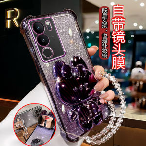 Curved Screen Vivos17 Phone Case V2283A Built-In Lens Film Integrated VIVOS17T Quad Corner Airbag Anti-Fall Vovs17pro Electroplated Transparent Case V2284A