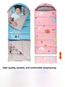 Thickened Pure Cotton Sleeping Bag for Childrens Nap Time Indoor Camping Winter Warm Anti-Kick Pad Single Person Envelope Style
