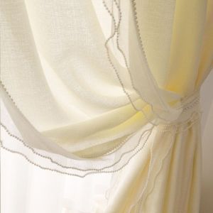 Princess Room Decorative Lace Pillowcase Window Curtain Pearl Edge Flounce Fabric Embroidered Trim Window Seat Ornament