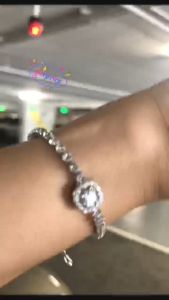 ultimate shiny zircon titanium adjustable braceletข้อมือไทเทเนียมเพทายสไตล์เกาหลีแบบรับได้