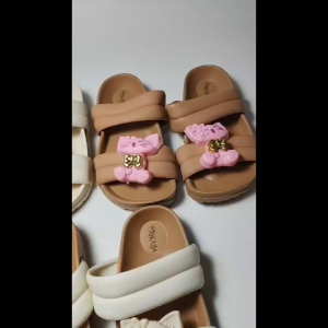 Sandal Slop Anak PCU Motif Cat  Pita Lucu Import MKY 8038-X 30-35