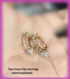 Two tone Clip earrings (electroplated)