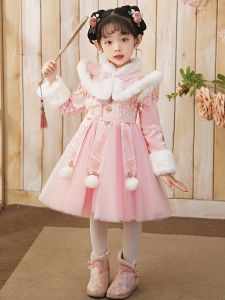 SHIPAILUO | Princess Style Childrens Hanfu Winter Dress New Year Visiting Clothes For Girls Baby Girls Autumn Winter Dress Poets Palette