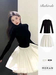 Bộ Đồ Hai Mảnh Nhung Lót Lụa Cổ Điển Phong Cách Ballet Áo Sơ Mi Lót Lụa Và Chân Váy Nửa Thân Bộ Đồ Ngọt Ngào Và Gợi Cảm Cho Người Nhỏ Nhắn Mùa Xuân Thu