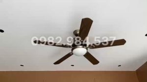 Quạt trầnQuạt trần đèn 5 cánh gỗ cao cấp cho chung cư trần thấpĐộng cơ DC 6 tốc độ gió-đèn 3 chế độ sáng lắp phòng khách-ngủ-bếp