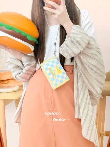 YOHOO! /Original Chic Japanese and Korean Cheese Cheese Cute Short Wallet Female Student Canvas Card Holder Pendant Ins