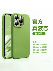 Yangliu Green Liquid Silicone Phone Case for  15 pro Max Protective Shell Anti-Fall Simple Design Suitable for Men And Women