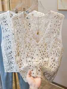 AIYITI | Slimming Plus Size Summer Lace Hollow Knit Vest