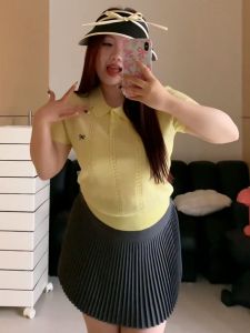 Plus Size Ice Silk Bows Shoulder Knitwear Short Sleeve T-shirt Female Summer Stylish Loose Chic Slim Looking Tops