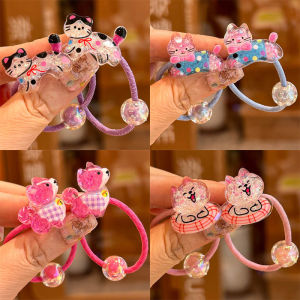 2 Pieces Colorful Cartoon Animal Elastic Hair Bands for Girls Cute Childrens Hair Accessories Baby Headwear Ties