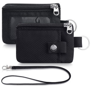 Mini ins Wallet ID Badge Holder Waterproof Nylon Zipper Pouch and Lanyard Student Bus Transfer Cards Cash Coin Travel Bag RFID Blocking