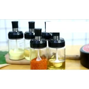 Hũ đựng gia vị có thìa thông minhChai thủy tinh đựng dầu ăn chiết rót dầu