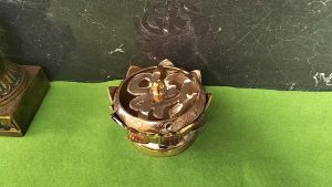 Tempat Dupa Kuningan Motif Teratai 1 pcs Tempat Bakar Dupa Bokor Kuningan Hiolo