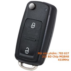 KEYECU Thông Minh Remote Key Fob 433 MHz MQB48 Chip Dành Cho Volkswagen VW Amarok Vận Chuyển T6 2016-2017 7E0 837 202 BD / 7E0837202BD