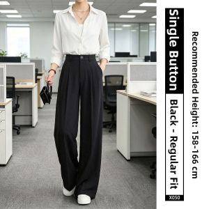 XIANYIJIAO | Black Summer Weight Premium Drape Straight Trousers