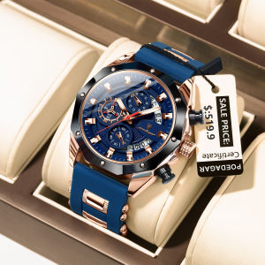 POEDAGAR Fashion Men Watch Waterproof Luminous Chronograph Date Man Wristwatch Silicone Strap Luxury Sports Mens Quartz Watches