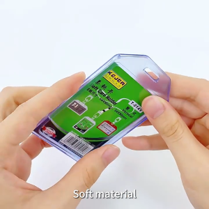 Jing Tai T-014 ID Card Case Transparent Soft Card Holder 55×85mm