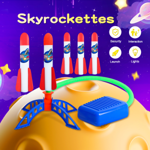 Children Toy Rocket Foot Pump Launcher Chamber Outdoor Air Pressed Stomp Soaring Rocket Toys Child Play Set Jump Sport Games Toys For Kids Gift