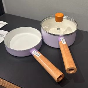 Mini Baby Toddler Cooking Utensils Set Non-Stick Flat Bottomed Pan Frying Skillet Small Milk Pot Aluminum Alloy Multi-Layer Base