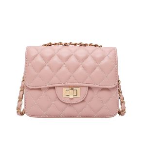 Ielgy màu trắng đi lại chuỗi một bên vai dễ phối màu trơn túi đựng tài liệu thời trang nữ bề mặt mềm