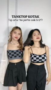 Tanktop Kotak Wanita & Crop Top Catur: Olahraga Pantai & Pakaian Dalam