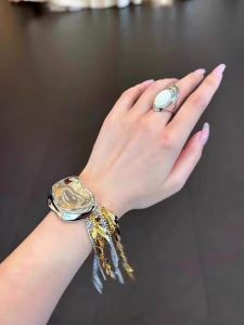 Doudou Same Style Flat Boat Series Gold and Silver Two-Color Tassel Bracelet Female 2023 New Arrival Fancy Fashionable Bracelet