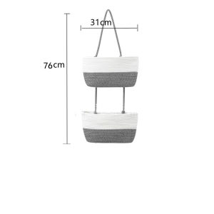 Multi-Level Wall-Mounted Woven Storage Basket