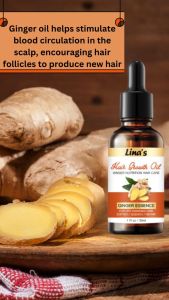 LINAS Ginger Hair Growth Oil (30ml) | Stimulates Growth Strengthens Roots & Nourishes Scalp
