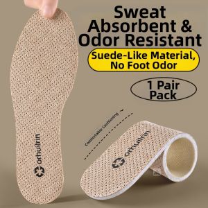 LINGMIAO | Mens Comfortable Shock-Absorbing Odor-Resistant Breathable Soft Sweat-Absorbent Long-Standing Footwear Insoles