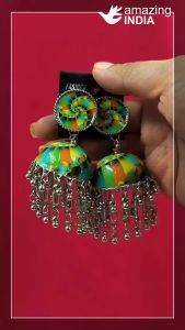Rajasthani Multicolored Oxidized Jhumka | indian Earring