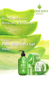 Aloderma 99% Organic Aloe Vera Gel 300g for Face Body Scalp and Hair Non-Sticky Fast Absorbing Facial Moisturizer