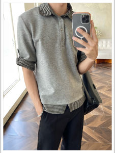 Loose Fit Vintage Polo Shirt Short Sleeve T-Shirt Mens Casual Top Breathable Polyester Fiber Summer Fashion Outerwear